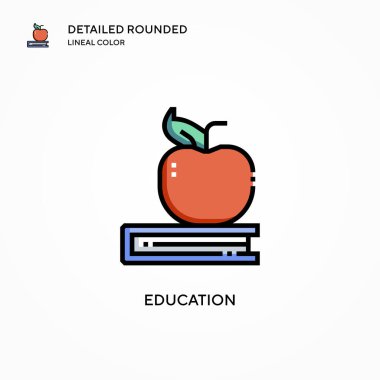 Eğitim vektör simgesi. Modern vektör illüstrasyon kavramları. Düzenlemesi ve kişiselleştirmesi kolay.