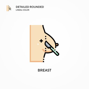 Göğüs vektör simgesi. Modern vektör illüstrasyon kavramları. Düzenlemesi ve kişiselleştirmesi kolay.