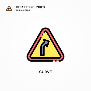 Eğri vektör simgesi. Modern vektör illüstrasyon kavramları. Düzenlemesi ve kişiselleştirmesi kolay.