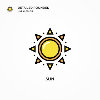 Güneş vektör simgesi. Modern vektör illüstrasyon kavramları. Düzenlemesi ve kişiselleştirmesi kolay.