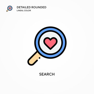 Arama vektör simgesi. Modern vektör illüstrasyon kavramları. Düzenlemesi ve kişiselleştirmesi kolay.