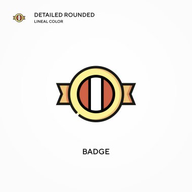 Rozet vektör simgesi. Modern vektör illüstrasyon kavramları. Düzenlemesi ve kişiselleştirmesi kolay.
