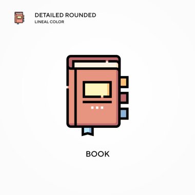 Kitap vektör simgesi. Modern vektör illüstrasyon kavramları. Düzenlemesi ve kişiselleştirmesi kolay.