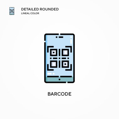 Barkod vektör simgesi. Modern vektör illüstrasyon kavramları. Düzenlemesi ve kişiselleştirmesi kolay.