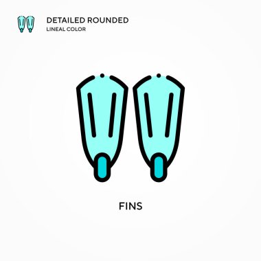 Fins vektör simgesi. Modern vektör illüstrasyon kavramları. Düzenlemesi ve kişiselleştirmesi kolay.