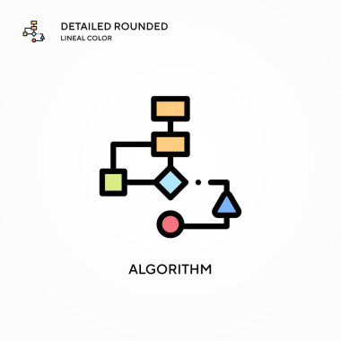 Algoritma vektör simgesi. Modern vektör illüstrasyon kavramları. Düzenlemesi ve kişiselleştirmesi kolay.