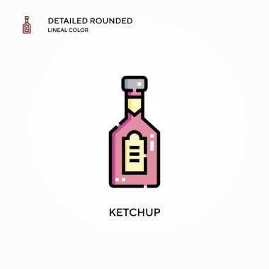 Ketçap vektör simgesi. Modern vektör illüstrasyon kavramları. Düzenlemesi ve kişiselleştirmesi kolay.
