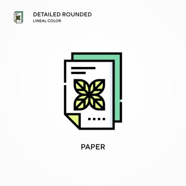 Kağıt vektör simgesi. Modern vektör illüstrasyon kavramları. Düzenlemesi ve kişiselleştirmesi kolay.
