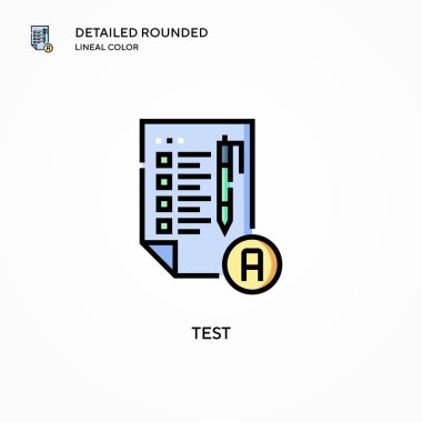 Test vektör simgesi. Modern vektör illüstrasyon kavramları. Düzenlemesi ve kişiselleştirmesi kolay.