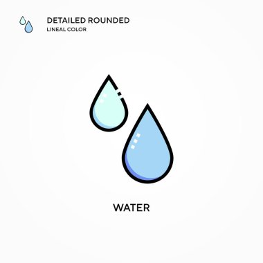 Su vektör simgesi. Modern vektör illüstrasyon kavramları. Düzenlemesi ve kişiselleştirmesi kolay.