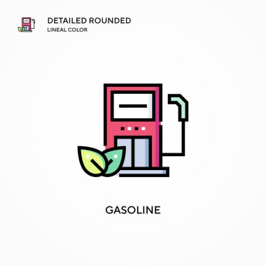 Benzin vektör ikonu. Modern vektör illüstrasyon kavramları. Düzenlemesi ve kişiselleştirmesi kolay.