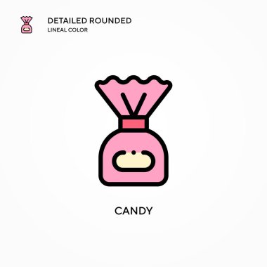 Şeker vektör simgesi. Modern vektör illüstrasyon kavramları. Düzenlemesi ve kişiselleştirmesi kolay.