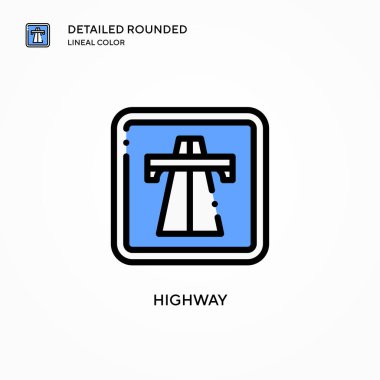 Otoyol vektör simgesi. Modern vektör illüstrasyon kavramları. Düzenlemesi ve kişiselleştirmesi kolay.