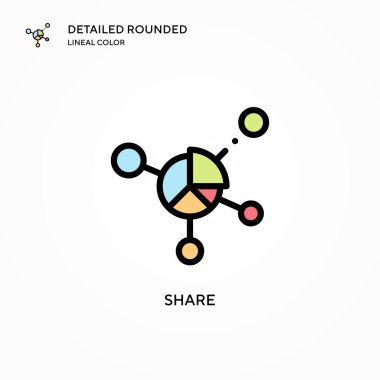 Vektör simgesini paylaş. Modern vektör illüstrasyon kavramları. Düzenlemesi ve kişiselleştirmesi kolay.