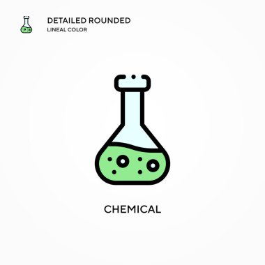 Kimyasal vektör simgesi. Modern vektör illüstrasyon kavramları. Düzenlemesi ve kişiselleştirmesi kolay.