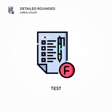 Test vektör simgesi. Modern vektör illüstrasyon kavramları. Düzenlemesi ve kişiselleştirmesi kolay.