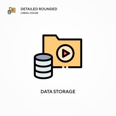 Veri depolama vektör simgesi. Modern vektör illüstrasyon kavramları. Düzenlemesi ve kişiselleştirmesi kolay.