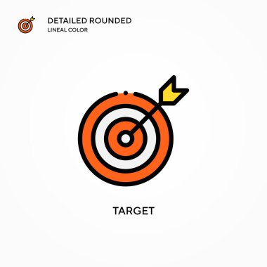 Hedef vektör simgesi. Modern vektör illüstrasyon kavramları. Düzenlemesi ve kişiselleştirmesi kolay.
