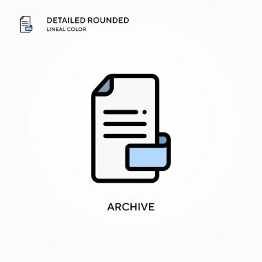 Arşiv vektör simgesi. Modern vektör illüstrasyon kavramları. Düzenlemesi ve kişiselleştirmesi kolay.