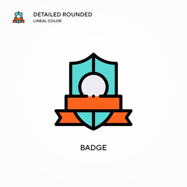 Rozet vektör simgesi. Modern vektör illüstrasyon kavramları. Düzenlemesi ve kişiselleştirmesi kolay.