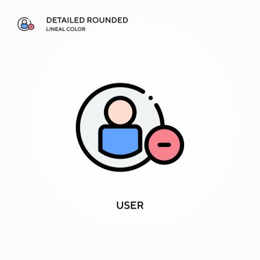 Kullanıcı vektör simgesi. Modern vektör illüstrasyon kavramları. Düzenlemesi ve kişiselleştirmesi kolay.