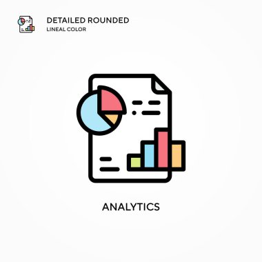 Analitik vektör simgesi. Modern vektör illüstrasyon kavramları. Düzenlemesi ve kişiselleştirmesi kolay.