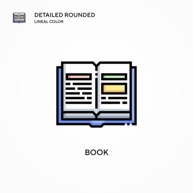 Kitap vektör simgesi. Modern vektör illüstrasyon kavramları. Düzenlemesi ve kişiselleştirmesi kolay.