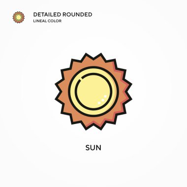 Güneş vektör simgesi. Modern vektör illüstrasyon kavramları. Düzenlemesi ve kişiselleştirmesi kolay.