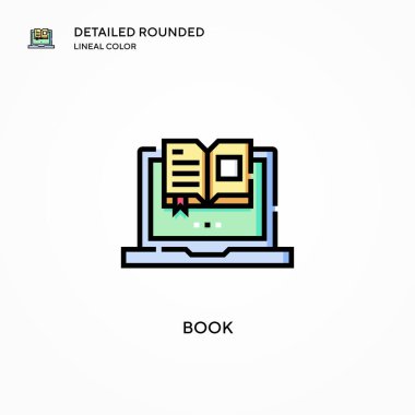 Kitap vektör simgesi. Modern vektör illüstrasyon kavramları. Düzenlemesi ve kişiselleştirmesi kolay.