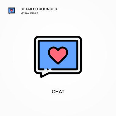 Sohbet vektörü simgesi. Modern vektör illüstrasyon kavramları. Düzenlemesi ve kişiselleştirmesi kolay.