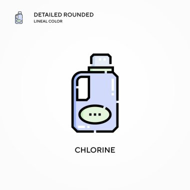 Klor vektör simgesi. Modern vektör illüstrasyon kavramları. Düzenlemesi ve kişiselleştirmesi kolay.