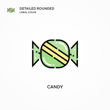 Şeker vektör simgesi. Modern vektör illüstrasyon kavramları. Düzenlemesi ve kişiselleştirmesi kolay.