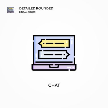 Sohbet vektörü simgesi. Modern vektör illüstrasyon kavramları. Düzenlemesi ve kişiselleştirmesi kolay.