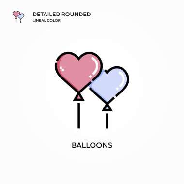 Balon vektör simgesi. Modern vektör illüstrasyon kavramları. Düzenlemesi ve kişiselleştirmesi kolay.