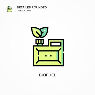 Biyoyakıt vektör simgesi. Modern vektör illüstrasyon kavramları. Düzenlemesi ve kişiselleştirmesi kolay.