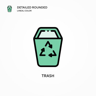 Çöp vektörü simgesi. Modern vektör illüstrasyon kavramları. Düzenlemesi ve kişiselleştirmesi kolay.