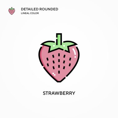 Çilek vektör simgesi. Modern vektör illüstrasyon kavramları. Düzenlemesi ve kişiselleştirmesi kolay.