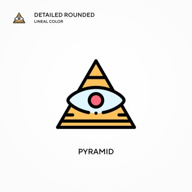 Piramit vektör simgesi. Modern vektör illüstrasyon kavramları. Düzenlemesi ve kişiselleştirmesi kolay.