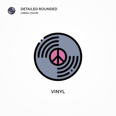 Vinil vektör simgesi. Modern vektör illüstrasyon kavramları. Düzenlemesi ve kişiselleştirmesi kolay.