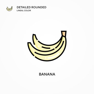 Muz vektör simgesi. Modern vektör illüstrasyon kavramları. Düzenlemesi ve kişiselleştirmesi kolay.