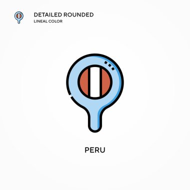 Peru vektör simgesi. Modern vektör illüstrasyon kavramları. Düzenlemesi ve kişiselleştirmesi kolay.