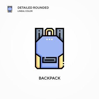 Sırt çantası vektör simgesi. Modern vektör illüstrasyon kavramları. Düzenlemesi ve kişiselleştirmesi kolay.