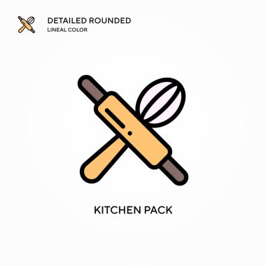 Mutfak paketi vektör simgesi. Modern vektör illüstrasyon kavramları. Düzenlemesi ve kişiselleştirmesi kolay.