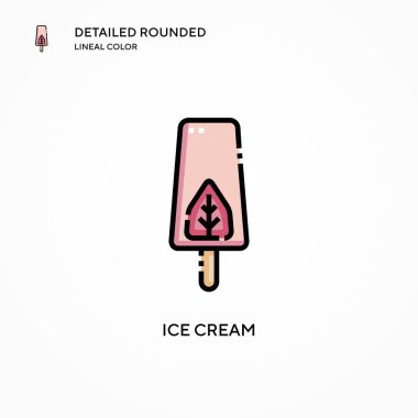 Dondurma vektör simgesi. Modern vektör illüstrasyon kavramları. Düzenlemesi ve kişiselleştirmesi kolay.