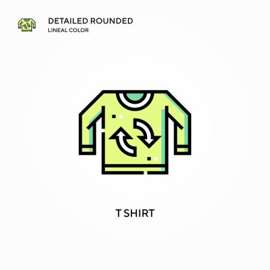 Tişört vektör simgesi. Modern vektör illüstrasyon kavramları. Düzenlemesi ve kişiselleştirmesi kolay.