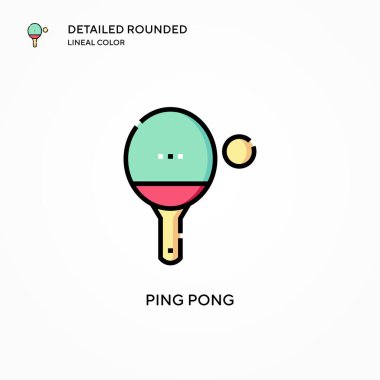 Ping pong vektör simgesi. Modern vektör illüstrasyon kavramları. Düzenlemesi ve kişiselleştirmesi kolay.