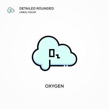 Oksijen vektör simgesi. Modern vektör illüstrasyon kavramları. Düzenlemesi ve kişiselleştirmesi kolay.