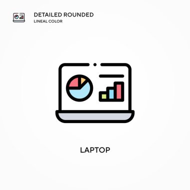 Laptop vektör simgesi. Modern vektör illüstrasyon kavramları. Düzenlemesi ve kişiselleştirmesi kolay.