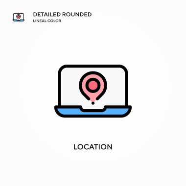 Konum vektör simgesi. Modern vektör illüstrasyon kavramları. Düzenlemesi ve kişiselleştirmesi kolay.