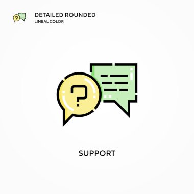 Vektör simgesini destekle. Modern vektör illüstrasyon kavramları. Düzenlemesi ve kişiselleştirmesi kolay.